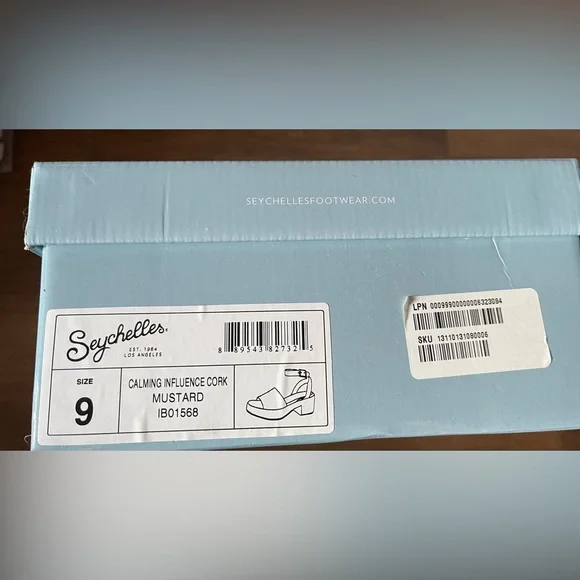 SEYCHELLES-NWT/Box Mustard Yellow Suede Ankle Strap Cork Sandals